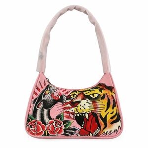 Ed Hardy x Siberia Hills Y2K Rare Pink Shoulder Bag NWT RETAIL $298